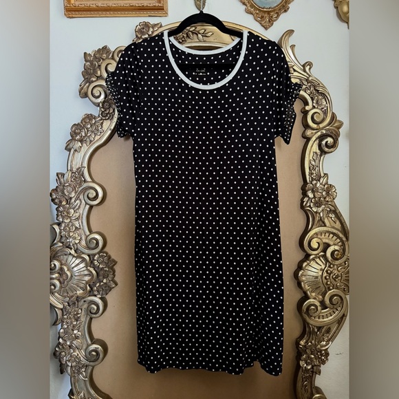 Kate Spade Polka Black Dress Excellent Condition Modal Spandex Blend, so soft! - Picture 1 of 3